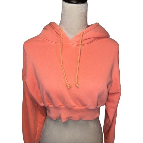 TNA Aritizia Cropped Hoodie Sweatshirt Coral Orange 🍊 Peach 🍑 - Picture 11 of 16
